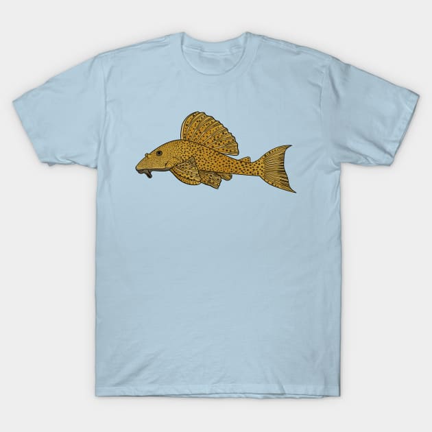 Pleco fish cartoon illustration T-Shirt by Cartoons of fun
